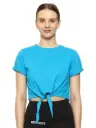 Calvary Sea Blue Crop Top Tie Knot