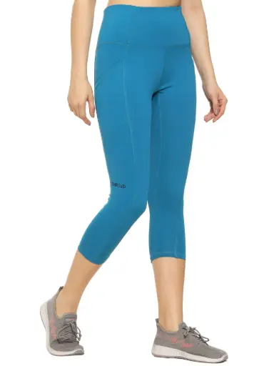 Travel Fit Capri Sea Blue Leggings