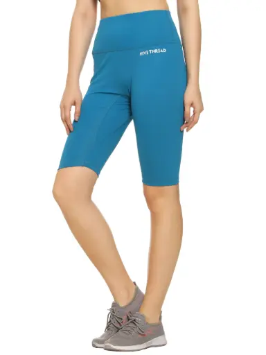 Soft Sea Blue Seamless Biker Shorts